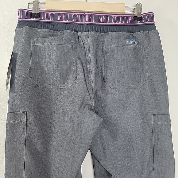 Med Couture Touch Scrub Pants Women’s Small NWT Gray Elastic Waist Pockets - Picture 6 of 10